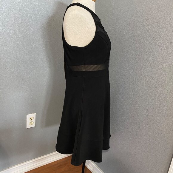 Honey And Rosie Fit & Flare Dress Juniors Size Large Blk Sleeveless Mesh Panel - Picture 9 of 9